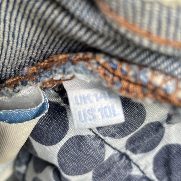 Boden Two Tone Straight Leg Jeans Size 10 Long - Picture 6 of 6